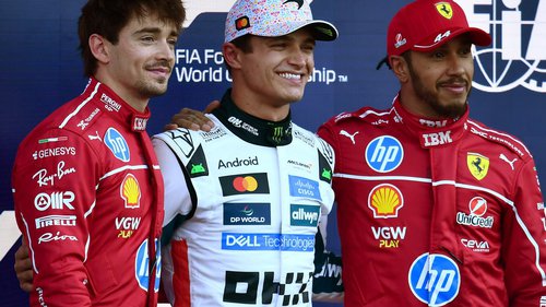 Formel 1 Mexiko: Qualifying Charles Leclerc, Lando Norris und Lewis Hamilton nach dem Qualifying in Mexiko 2025