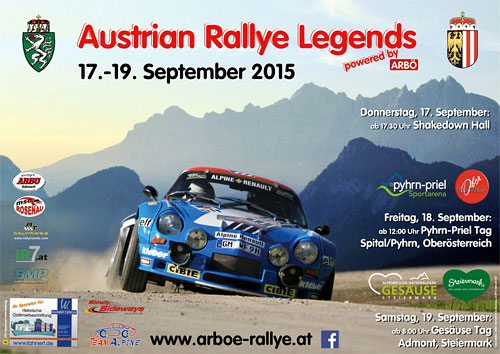  Alpine A110, Plakat, Rallyeauto, Berge, ARL 2015