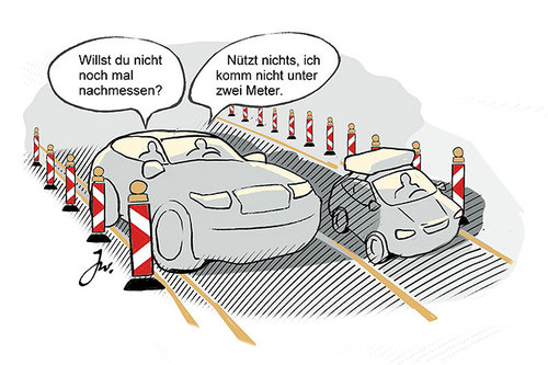 SUV zu breit für linke Autobahn-Baustellenspur