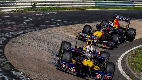 RB Formula Nürburgring Sebastian Vettel und David Coulthard auf der Nürburgring-Nordschleife