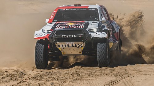 Rallye Dakar 2022: Prolog Cars Nasser Al-Attiyah drückte mit dem neuen Toyota von Beginn an aufs Gas