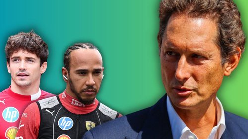 "Weniger reden" Fotomontage: Ferrari-Präsident John Elkann (rechts) mit Charles Leclerc und Lewis Hamilton