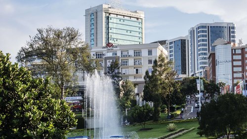 F1 vor Rückkehr nach Afrika Der Business-District in Kigali, der Hauptstadt von Ruanda, aufgenommen im Jahr 2016