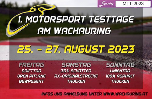 Jetzt anmelden: 1. Motorsport Testtage am Wachauring 