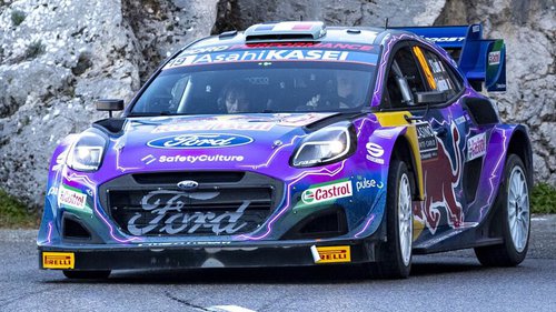 WRC Rallye Monte-Carlo 2022: Loeb behauptet die Führung Sebastien Loeb im Ford Puma Hybrid Rally1 bei der Rallye Monte-Carlo 2022