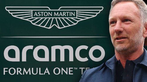 Horner zu Aston Martin? Fotomontage: Christian Horner vor einem Aston-Martin-Logo