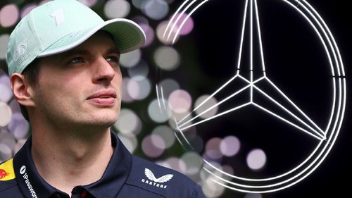 Klare Ansage von Toto Wolff Fotomontage: Max Verstappen vor einem Mercedes-Logo