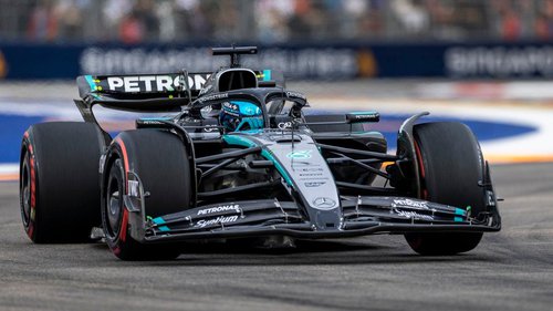 Formel 1 Singapur: Qualifying George Russell im Mercedes beim Formel-1-Rennwochenende in Singapur 2025