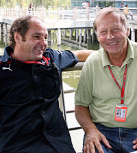 Gerhard Berger gratuliert Heinz Prüller zu seinem TV-Comeback. 